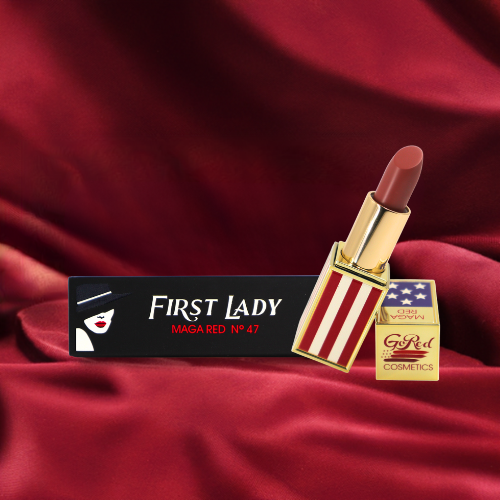 First Lady MAGA RED No. 47 Lipstick (Bold Red and Soft Light Pink color)